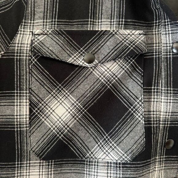 Volcom Hooded Black White Checkered Cotton Blend Ski Snowboard Lightweight Pocke - Picture 7 of 13